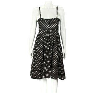 VOK Australia Black White Polka Dot Retro 50's Fit & Flare Dress sAU12 US10 /749